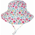 thumbnail image 2 of Baby Sun Hat UPF 50+ Wide Brim Bucket Hat - Adjustable Infant Toddler Sun Protection for Beach & Outdoor (Flower Printed,6-24 Months), 2 of 5