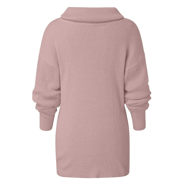 Fashion Loose Solid Color Pile Collar Sweaters Fashion Loose Solid Color Pile Collar Sweaters