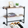 thumbnail image 6 of ZXNYH Industrial Pipe Clothing Rack Wall Mounted Clothes Rack,Pipe Clothing Rack with Shelf Clothes Rack with Shelves,Retail Shelving Garment Rack, 6 of 7
