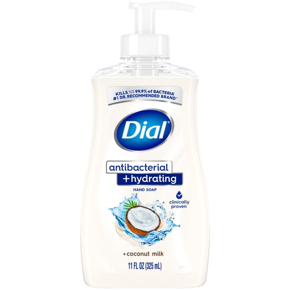 Dial Antibacterial Hydrating Coconut Milk Liquid Hand Soap, 11 oz