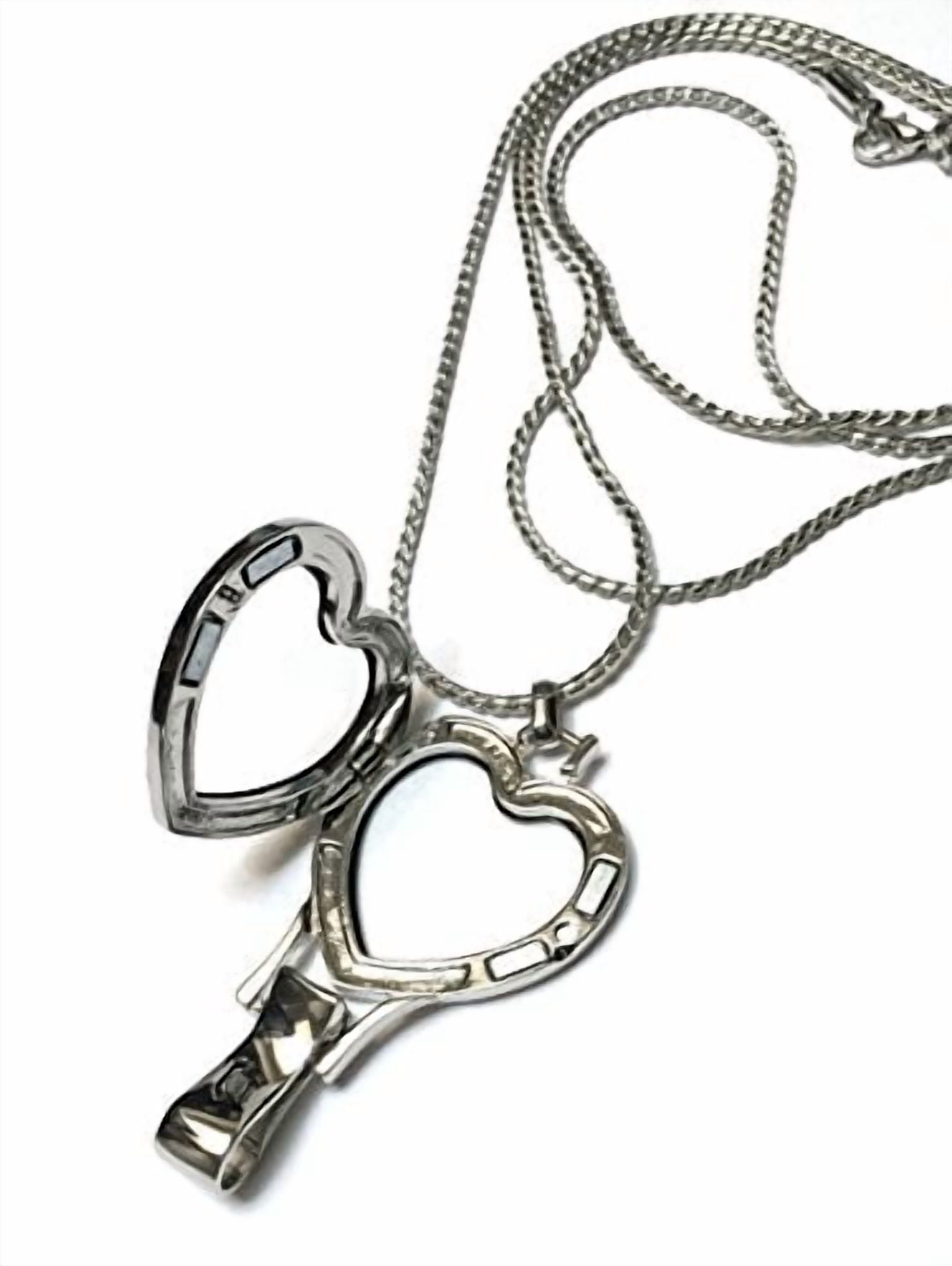 Wigespedia Beaded Lanyard ! Gift for Registered Nurse, Teachers, Graduate, Anyone Who Wears Id or Casual Wear (Rhinestone Locket Lanyard - Silver Heart)