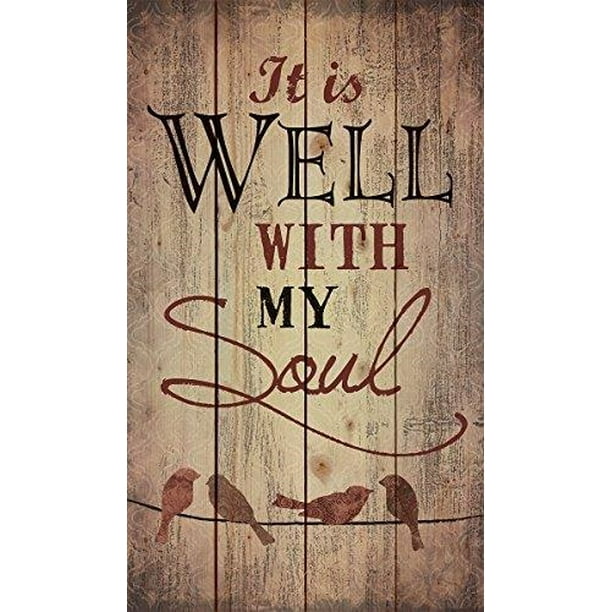 It is Well with My Soul Birds Silhouette Rustic 24 x 14 Wood Pallet