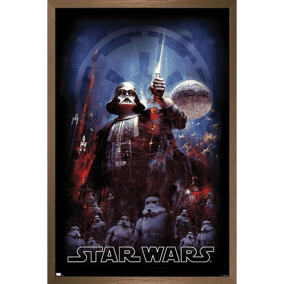 Star Wars: Empire Strikes Back - Empire Illustration Wall Poster, 14.725" x 22.375", Framed