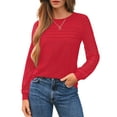 thumbnail image 2 of UVN Blouses for Women Dressy Lace Pleated Tunic Tops Casual Long Sleeve Fall Shirts, 2 of 8