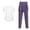 White, variant on Telankuip Women's 2 Piece Yoga Workout Outfits Round Neck Loose Breathable Quick Dry Short Sleeve Top and 2-in-1 High Waist Athletic Leggings Breathable Lightweight Training Sets Light Purple XXL