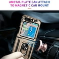 thumbnail image 3 of Designed for Samsung Galaxy Z Flip 6 5G Case, Military Grade Protective Phone Case Cover with Enhanced Metal Ring Kickstand [Support Magnet Car Mount] Compatible with Z Flip 6 5G, Gold, 3 of 7