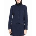 thumbnail image 3 of Theory womens  Crew Neck Clean Wool-Blend Jacket, 12, Blue, 3 of 4