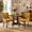 Golden, variant on Gewnee Set of 2 Side Dining Chairs, Fabric Upholstered High Back Dining Table Chairs with Solid Wood Legs for Dining Room & Kitchen, Black Leopard Print