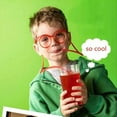 thumbnail image 3 of Funny Straw Glasses Eyeglasses Straws Eyeglasses Crazy Fun Loop Straws Novelty Drinking Eyeglasses Straw for Annual Meeting, Fun Parties, Birthday, Assorted Colors, 3 of 6
