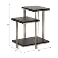 thumbnail image 4 of Modern End Table, Side Table, or Small Night Stand for Home Decor - Metal Three Tier Accent Bedside Table with Wood Top for Small Spaces - Perfect for Home, Bedroom, or Living Room Decor - 24" Brown, 4 of 12