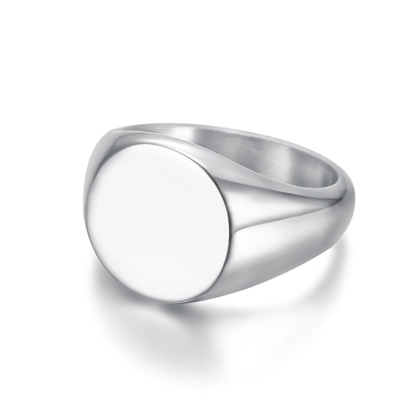 Anillo de acero inoxidable neutro, de moda, de material de acero de titanio brillante y redondo, accesorio versátil y fácil de usar
