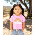 thumbnail image 3 of Retro Rainbow Big Sister Sibling Reveal Announcement Shirt for Baby and Toddler Girls Sibling Outfits White on Pink Shirt, 3 of 5
