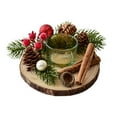 thumbnail image 2 of NWOKYZGH Christmas Candle Holders Glass Tealight Holder Decorative Candle Holder, Votive Candle Berry Ring with Pinecones and Votive Candle Holders for Wedding Christmas Decor, 2 of 6