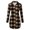 Khaki, variant on Jacenvly Plaid Shirts for Women Quilted Jackets Soft Warm Long Sleeve Outerwear Lapels Button up Coats Leisure Fashion Knee Length Blouse