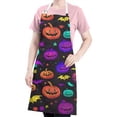thumbnail image 5 of Rainbow Halloween Pumpkins Apron-Garden Aprons for Women with Pockets-Cotton Linen Waterproof Kitchen Cooking Gardening Aprons Adjustable for Kitchen,Cooking,BBQ and Salon 32"x27", 5 of 7