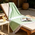 thumbnail image 7 of Beach Towel Oversized 39x71 Inch Soft Cotton Peshtemal Turkish Beach Towel with Fringes for Beach Pool and Summer Vacation, 7 of 7