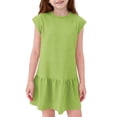 thumbnail image 1 of Niña Vestido de Primavera Estiramiento Suave Cómodo Casual Vestidos Sueltos para 5-14 Años Vestido de Verano de Manga Corta, 1 of 8