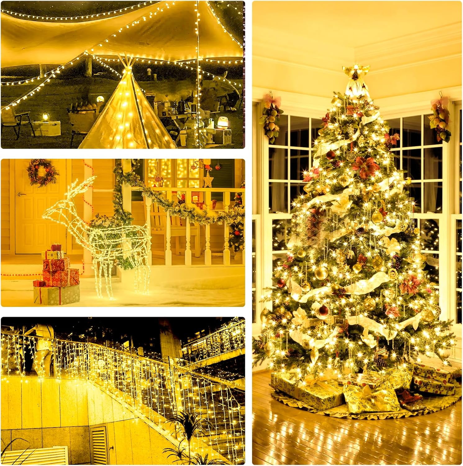 String Lights, USB Fairy Lights Plug in with Remote & Timer 66 ft 200 LED Twinkle String Lights Silver Wire Lights 8 Modes Outdoor Indoor Waterproof Starry Lights DIY Party Wedding, Warm White