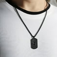 thumbnail image 2 of APSVO Black Initial Necklaces for Men Boys Stainless Steel American Flag Dog Tag Letter S Pendent Chain Birthday Valentines Day Jewelry Gifts Teen Boyfriend Husband Him Adults Male Son Kids Age Ideas, 2 of 6