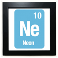 thumbnail image 1 of Ne Neon elemento químico ciencia Mesa de pared con marco cuadrado negro, 1 of 4
