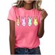 thumbnail image 1 of Mujeres Manga Corta de Verano Tops Pascua Impresa Cuello Redondo, Blusa de Moda Casual para la Primavera, 1 of 4