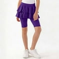 thumbnail image 4 of Tdoqot Girls Yoga Shorts with Skirt- High Waist Soft Cotton Ruffle Summer Kids Dance Shorts Purple Size 14, 4 of 7