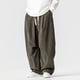 thumbnail image 3 of Ceisia Men Solid Color Multi Pocket Linen Workwear Pants Loose Wide Gift Leg Casual Trousers, 3 of 8