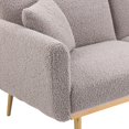 thumbnail image 6 of Modern Velvet Loveseat Sofa with Metal Feet, Grey Teddy Polyester Accent Sofa for Small Living Room, Apartment, Office - European Style Deep Seat 2-Seater Couch, 6 of 8