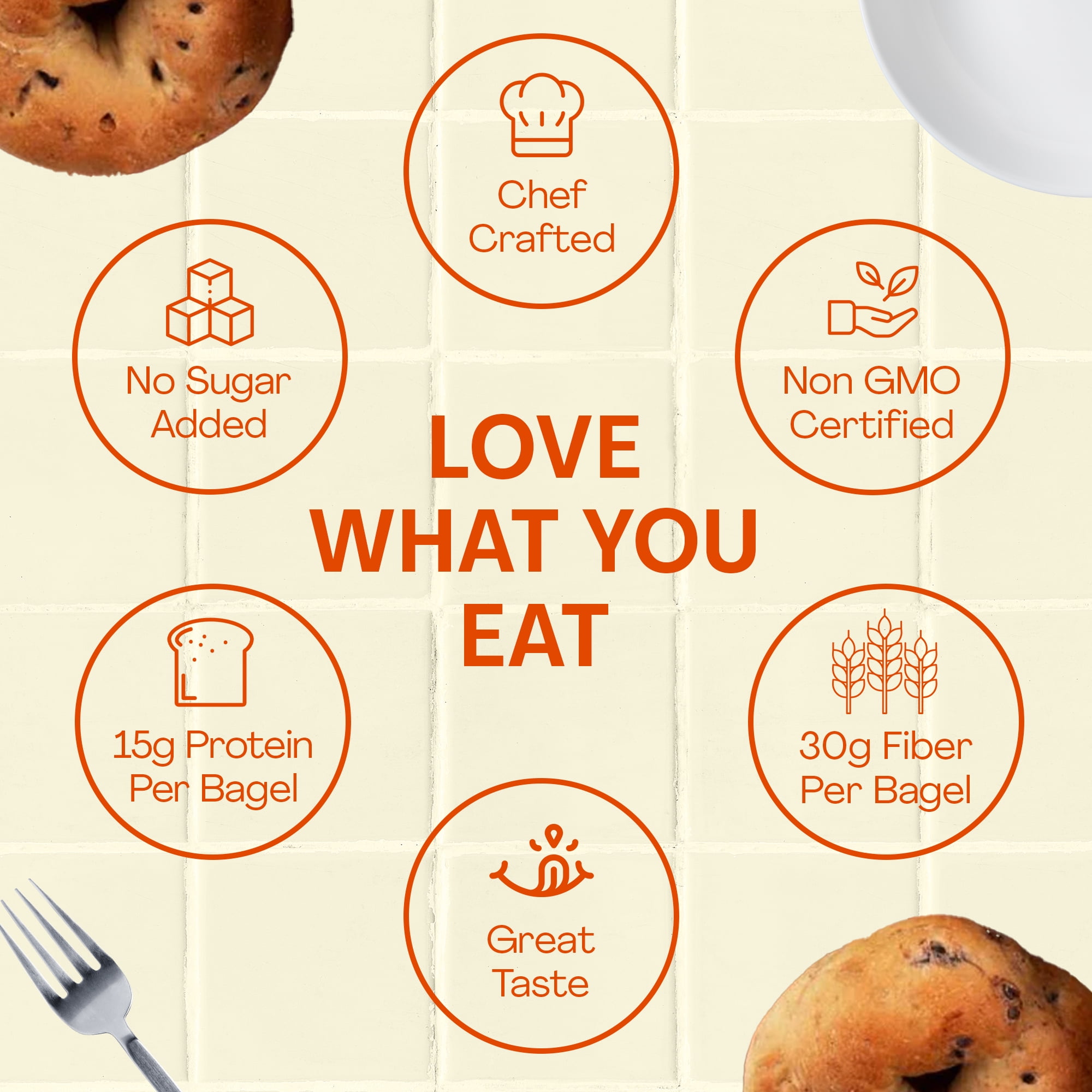 Sola Bread Plain Bagels, Non-GMO, 12 oz, 4 Count