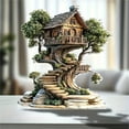 thumbnail image 2 of nvzhuang Wooden House Table Decorations Cute Fairy Tree Figurine Acrylic Flat Ornaments Centerpieces for Home, 2 of 6