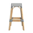 thumbnail image 3 of Butler Specialty Company Robias Rectangular Rattan 30" Bar Stool - White & Navy, 3 of 6
