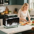 thumbnail image 4 of Renewold Toaster Oven Dust Cover Linen-Look Polyester Washable Convection Oven Air Fryer Small Appliance Protection Case Kitchen Accessories, 18.5 x 14.5 x 9 Inches, Piano Keys Musical Notes Black, 4 of 7