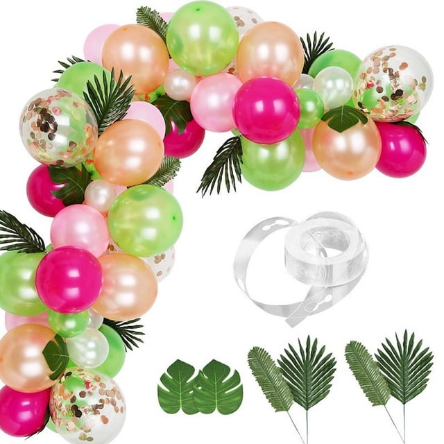 Kit de globos de látex con diseño de flamenco, 85 globos con accesorios
