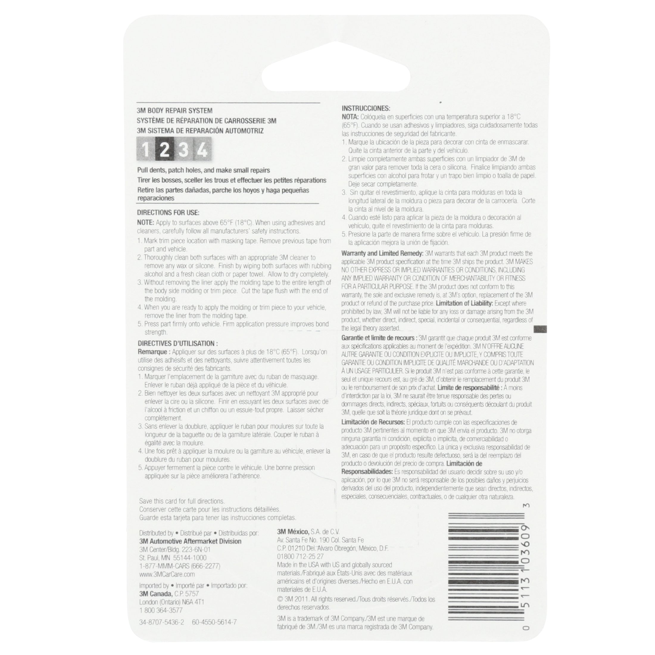 (2 pack) 3M Automotive Super Strength Molding Tape, Double-Sided Adhesive, 1/2" x 5 ft, 1 Roll