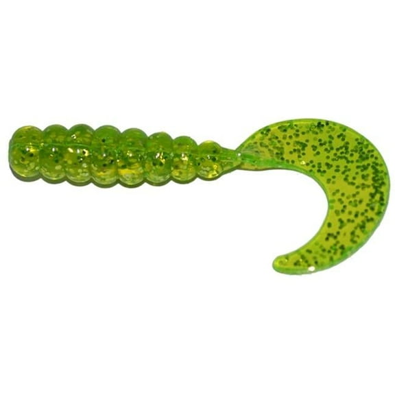 Big Bite Baits FG203 2 in. Fat Grub, Chartreuse Shine - Pack of 10