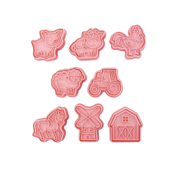 Huonawei Cookie Cutters Farm Cookie Stamps Pastoral Accents Cookie Mold Boxed Set