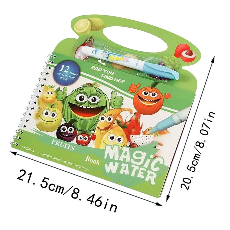 Keusn Water Coloring Book Reusable Painting Cartoon Animal Coloring Book Mess Drawing Painting Books for Toddlers Boys Girls Educational Learning