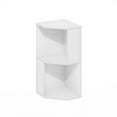 thumbnail image 2 of Furinno Econ 2-Tier Freestanding Corner Shelf Bookcase, Bookshelf, White, 2 of 6