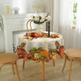 thumbnail image 5 of Fall Tablecloth Round Tablecloth 60"x60",Autumn Table Cloth with Pumpkin Thanksgiving Tablecloth Table Cover for Home Party Picnic, 5 of 11