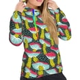thumbnail image 5 of Yiaed Green Mushroom Print Womens Casual Hoodies Crew Neck Long Sleeve Sweatshirts With Pocket Pullover Tops Women's Hooded Sweatshirt-Large, 5 of 5