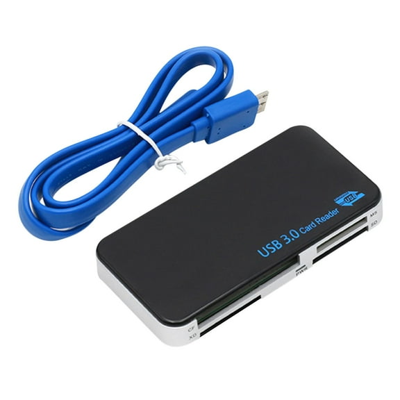 USB 3.0 Card Reader for CF MS M2 Cards, Multi Memory Card Adapter with High-Speed Data Transfer, Portable Reader for PC Laptop, Includes USB Cable