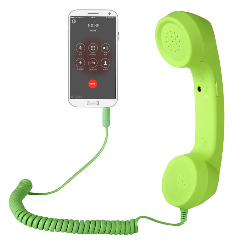 Aoile Wireless Retro Telephone Handset Radiation-Proof Handset Receivers Headphones for Mobile Phone Blue 