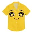thumbnail image 5 of Ceisia Men's Funny Expression Print Short Sleeve Button Down Casual Beach Shirt Yellow XXXXXL Gifts, 5 of 5