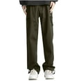 thumbnail image 2 of Up to 65% off! Cargo Pants for Mens Baggy Fashion Plus Size Solid Color Pocket Work Pants Straight Leg Pants, 2 of 9