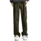 thumbnail image 1 of Pantalones de trabajo de longitud completa para hombre, de color liso, con bolsillos, de pierna recta, 1 of 8