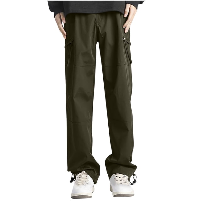 Amzcrzy Cargo Pants for Men Men's Solid Color Pocket Work Pants Straight Leg Pants Men's Pants Men's Cargo Pants Pants for Men Men's Clothing Slacks for Men