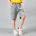 thumbnail image 5 of JAJAHO Boys Athletic Cargo Shorts Kids Sport Casual Drawstring Summer Running Solid Color Multi Pockets Loose Fit Straight Leg Shorts 4-12Y Soft Trousers, 5 of 7