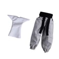 thumbnail image 4 of 1/12 pantalones de chándal pantalones vestidos atléticos disfraz de muñecas en miniatura mini pantalón largo para figuras masculinas de 6 pulgadas pantalones grises y camisa, 4 of 8