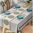 thumbnail image 1 of Mantel rectangular 140x180 antimanchas mantel de hule vintage floral PVC lavable mantel revestido mesa de comedor cocina jardín gris 1 pieza, 1 of 5
