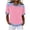 #133-Pink, variant on Cutuoiiu Short Sleeve Sweatshirts for Women Daily Printing Denim Patchwork Lapel Waffle Summer Clothes Gifts